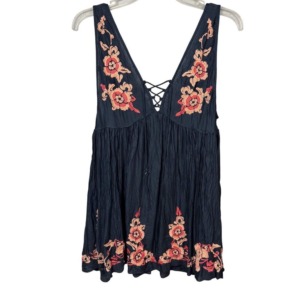 INTIMATELY FREE PEOPLE Aida Slip Dress , Aida Tunic, Cover-up, Navy Blue, Small - Picture 2 of 10